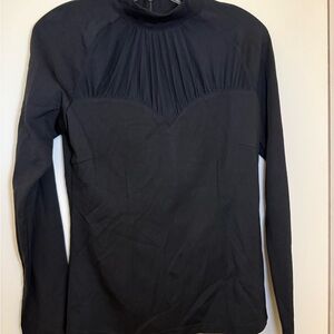 Voodoo Vixen Black Ruched Long Sleeve Blouse